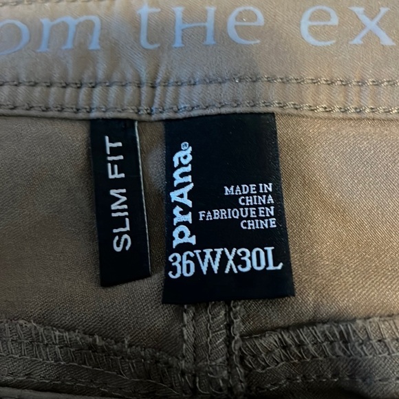 PRANA mens pants, brown, slim fit 36WX30L - Picture 3 of 5